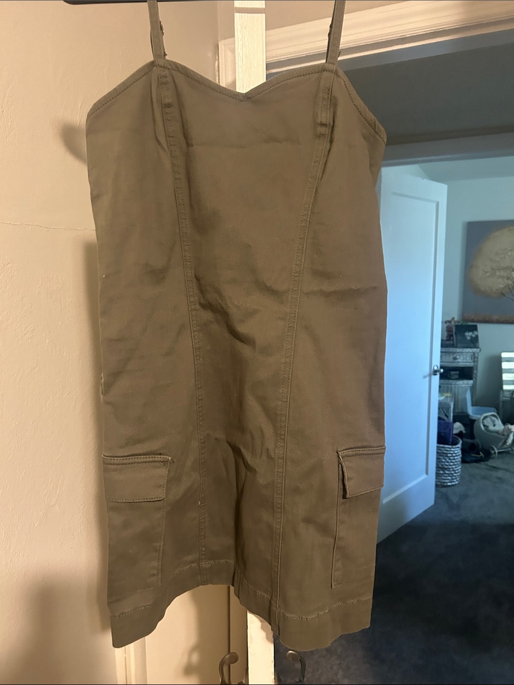 Celebrity Pink Olive Green Utility Mini Dress